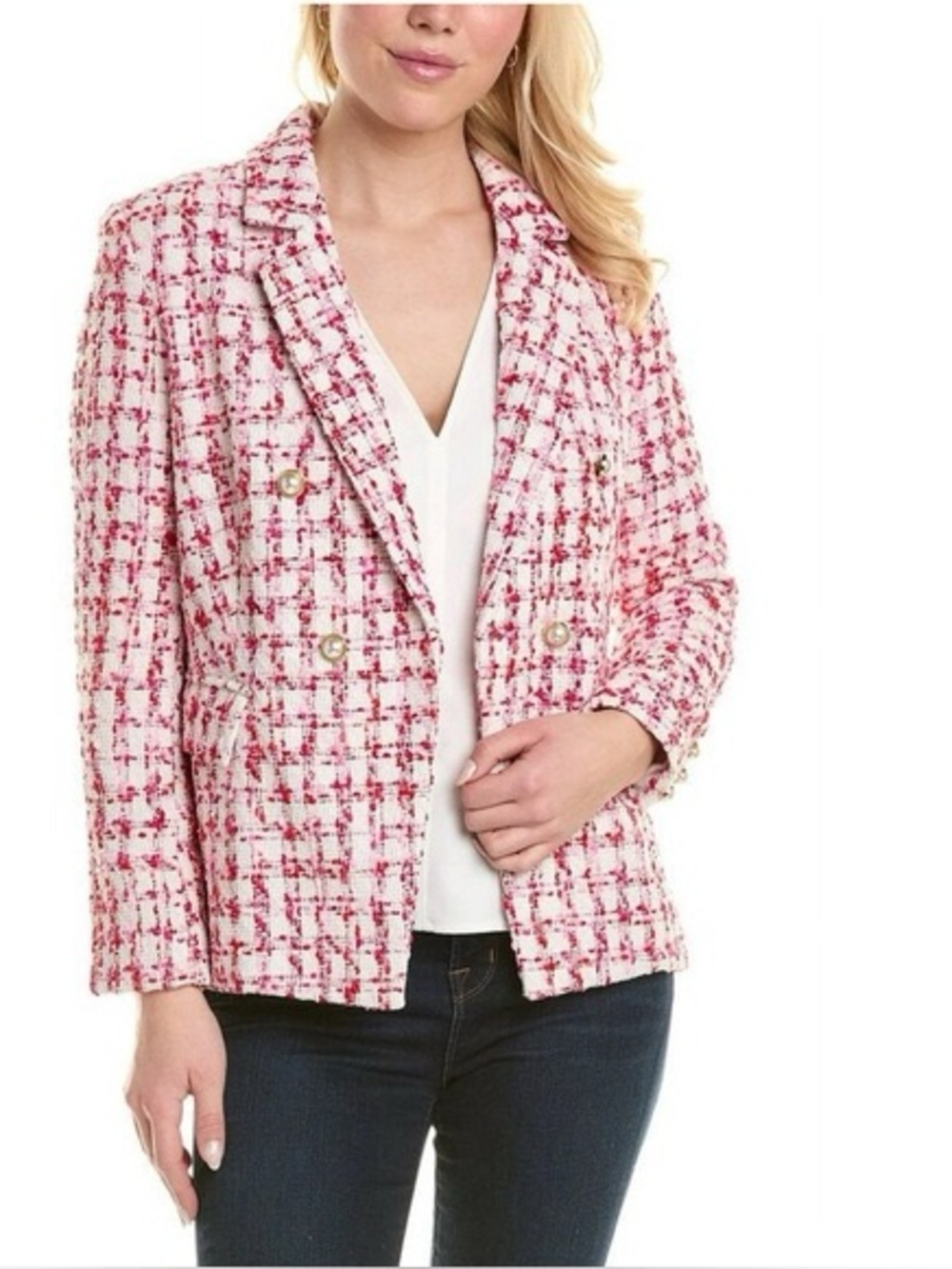 Nanette Lepore Dalston boucle open front blazer